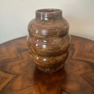 Mid-century modern hand thrown vase 6 3/4 inches signed SMH  BEAUTIFUL